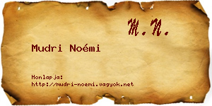 Mudri Noémi névjegykártya
